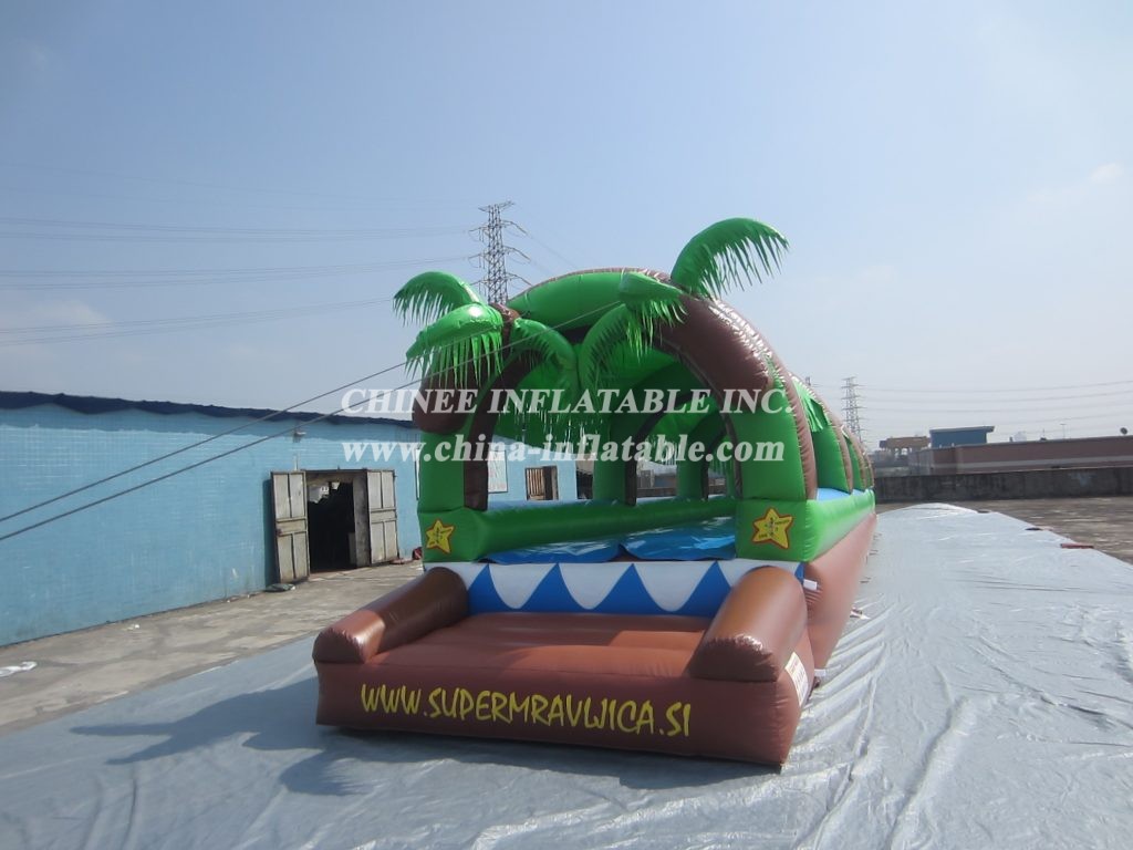 T10-104 Jungle Theme Inflatable Water Slides