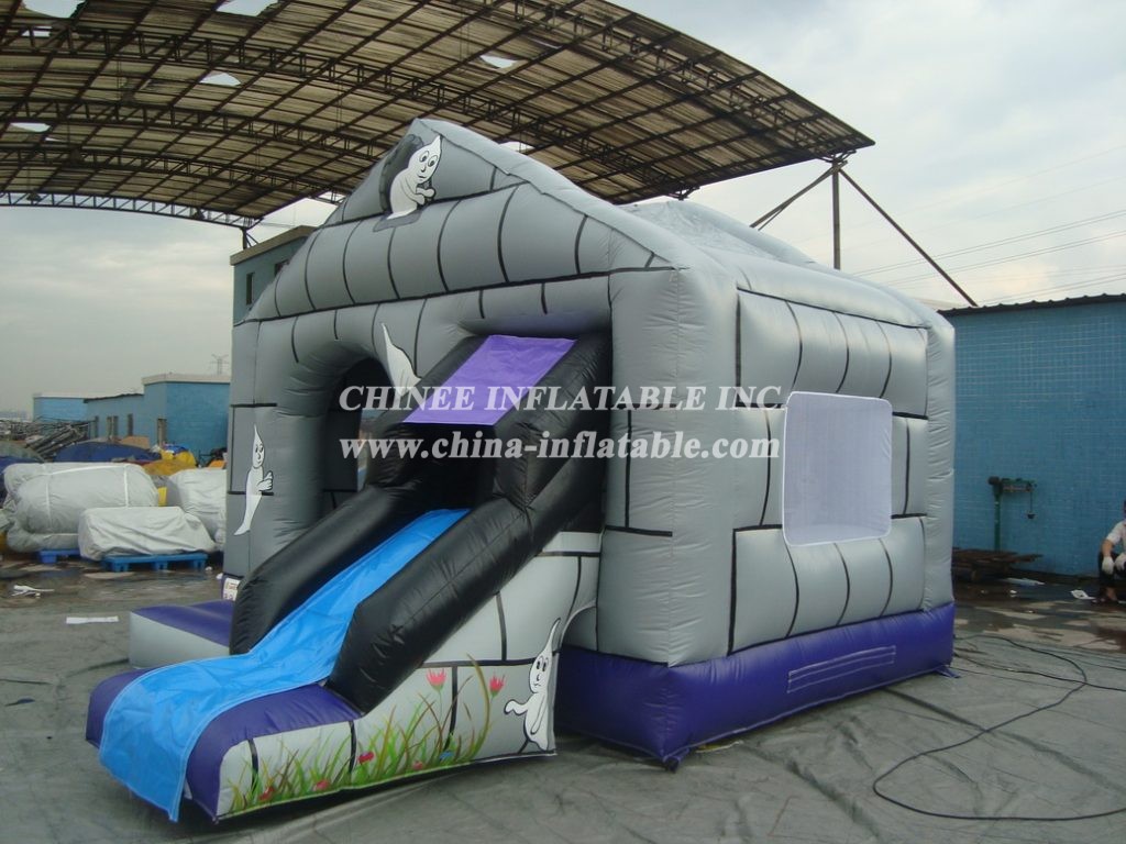 T2-2784 Halloween Inflatable Bouncers With Slide For Kids