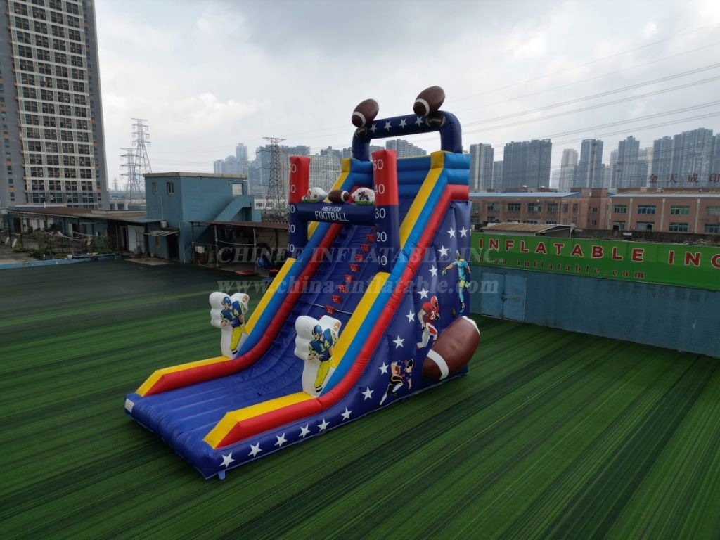 T8-1453 Giant Inflatable Football Theme Climbing Slide