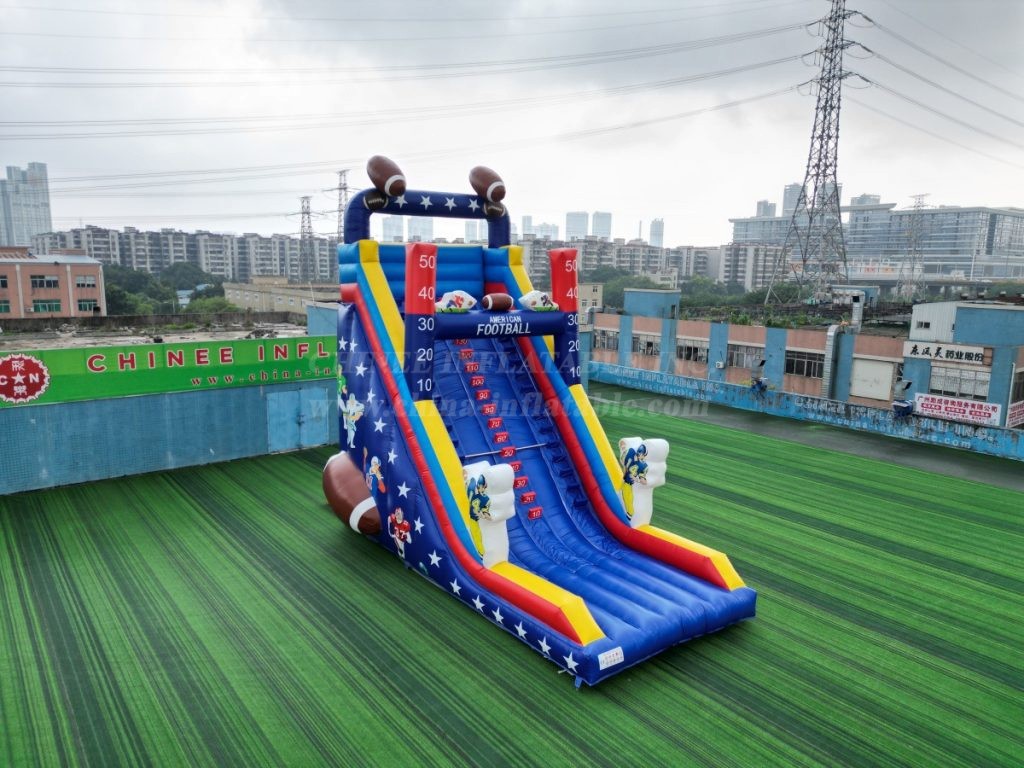 T8-1453 Giant Inflatable Football Theme Climbing Slide