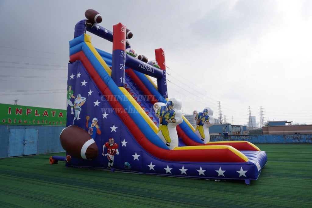 T8-1453 Giant Inflatable Football Theme Climbing Slide