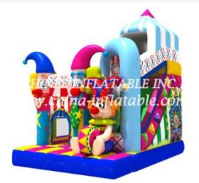 T8-1470 Kids Jumping Bouncer Happy Clown Dry Inflatable Slide