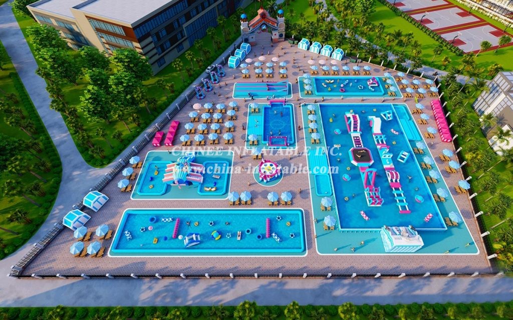 IS11-4007 Commerical Water Theme Park Inflatable Zone