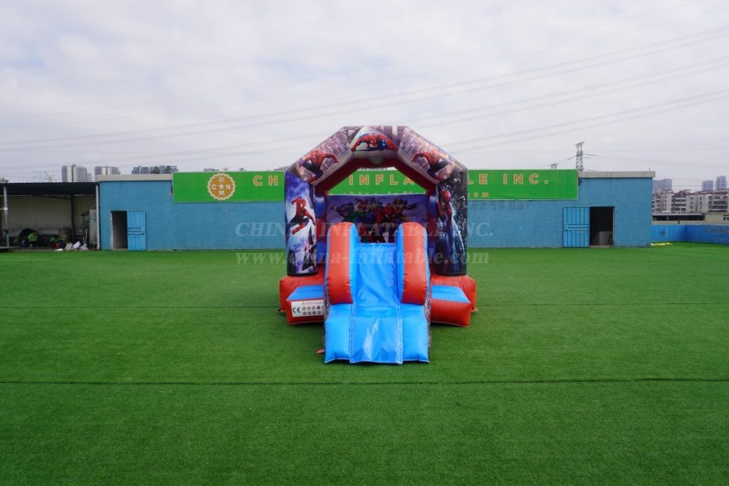 T2-2723C Spiderman Superhero Bouncy Castle With Slide