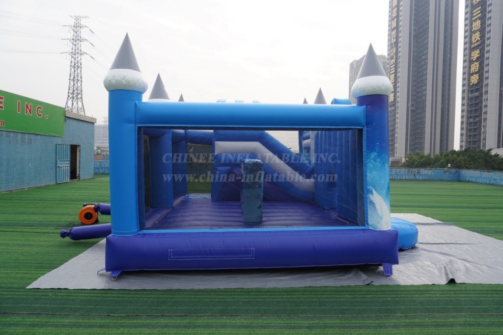 T2-4596 Frozen Theme Bouncy Castle Combo