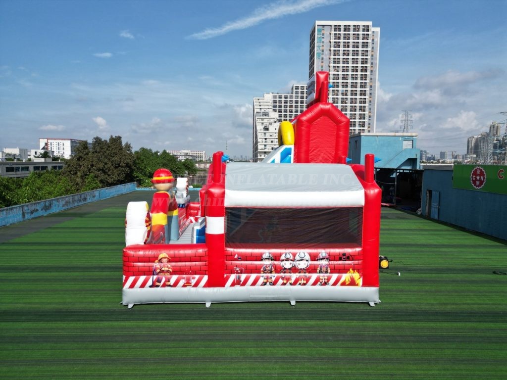T6-1125 Inflatable fire station fun city