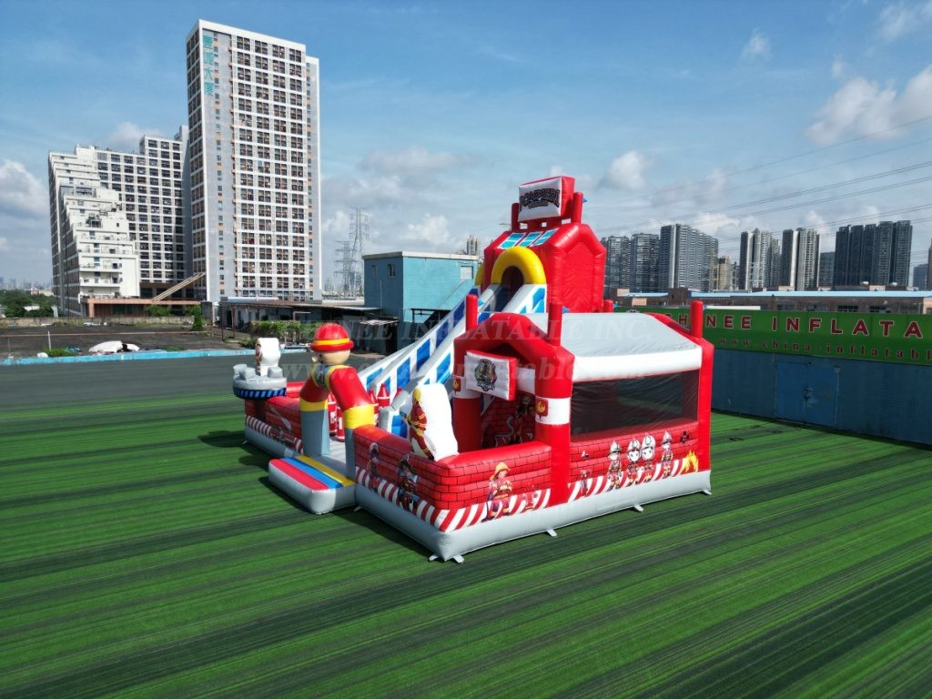 T6-1125 Inflatable fire station fun city