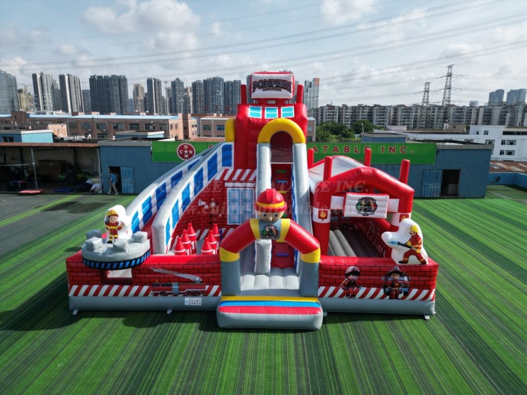 T6-1125 Inflatable fire station fun city