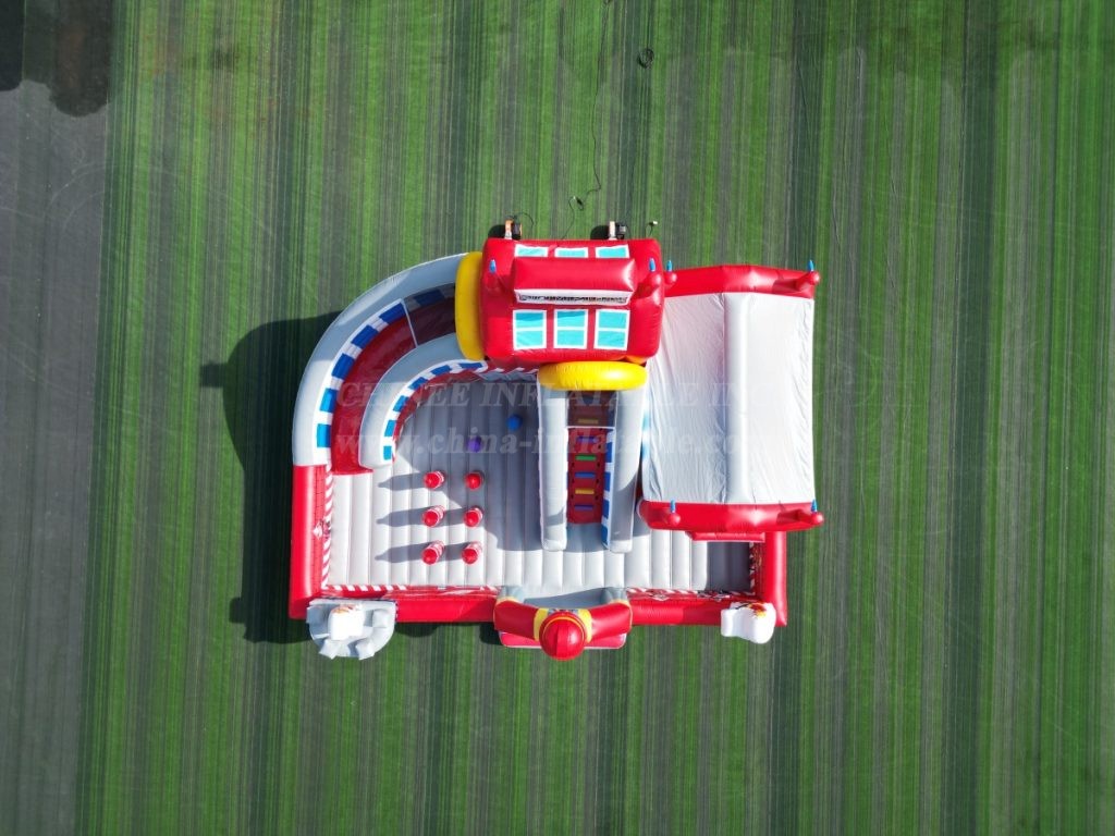 T6-1125 Inflatable fire station fun city