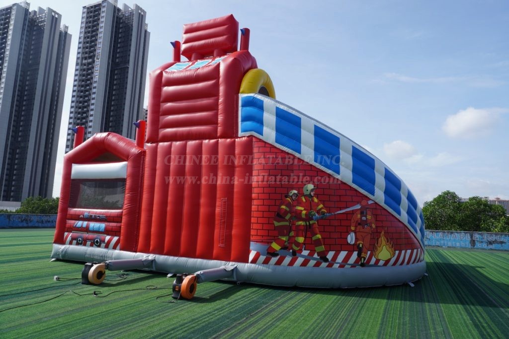 T6-1125 Inflatable fire station fun city
