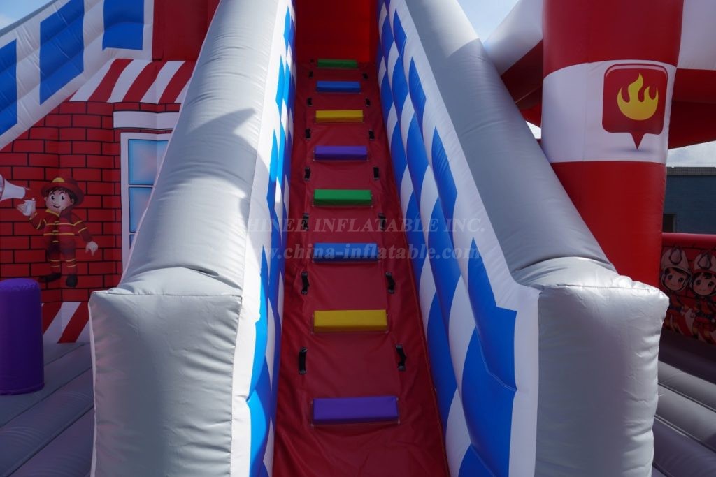 T6-1125 Inflatable fire station fun city