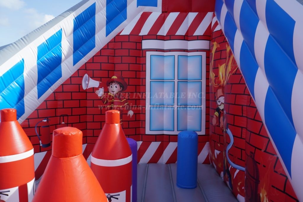 T6-1125 Inflatable fire station fun city