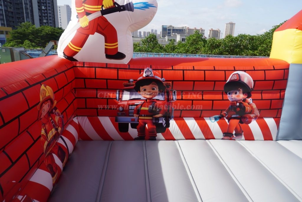 T6-1125 Inflatable fire station fun city