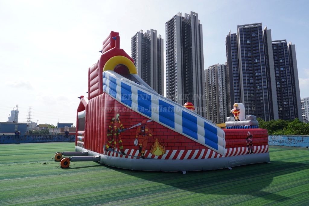 T6-1125 Inflatable fire station fun city