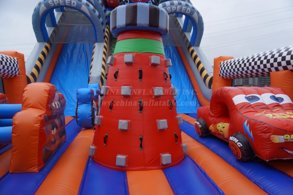 T8-4525 Cars Inflatable Dry Slide