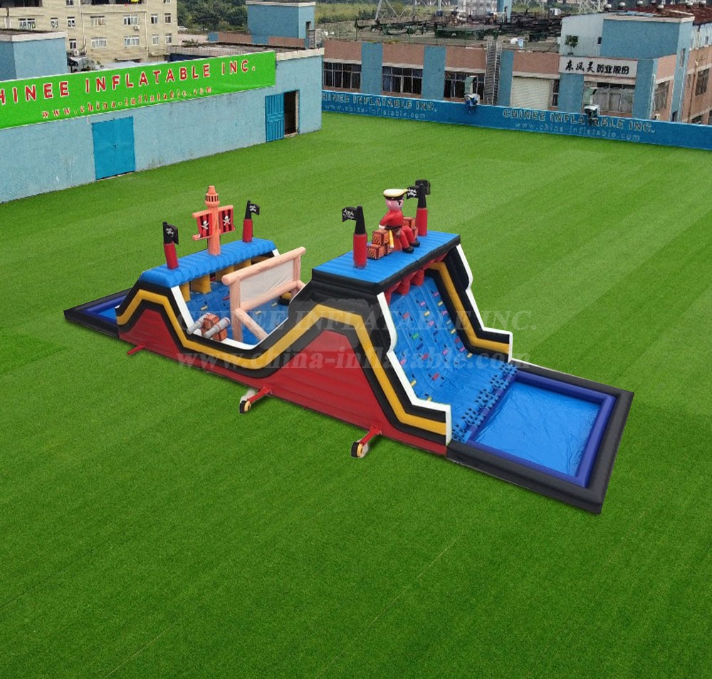 T7-1823 Pirate Ship Inflatable Outdoor Obsatcle Course