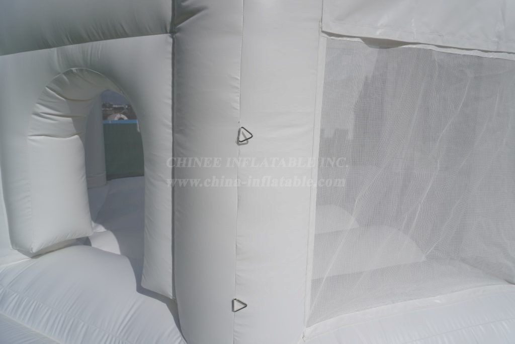 T2-8113 Pure White Inflatable Wedding Castle & Slide