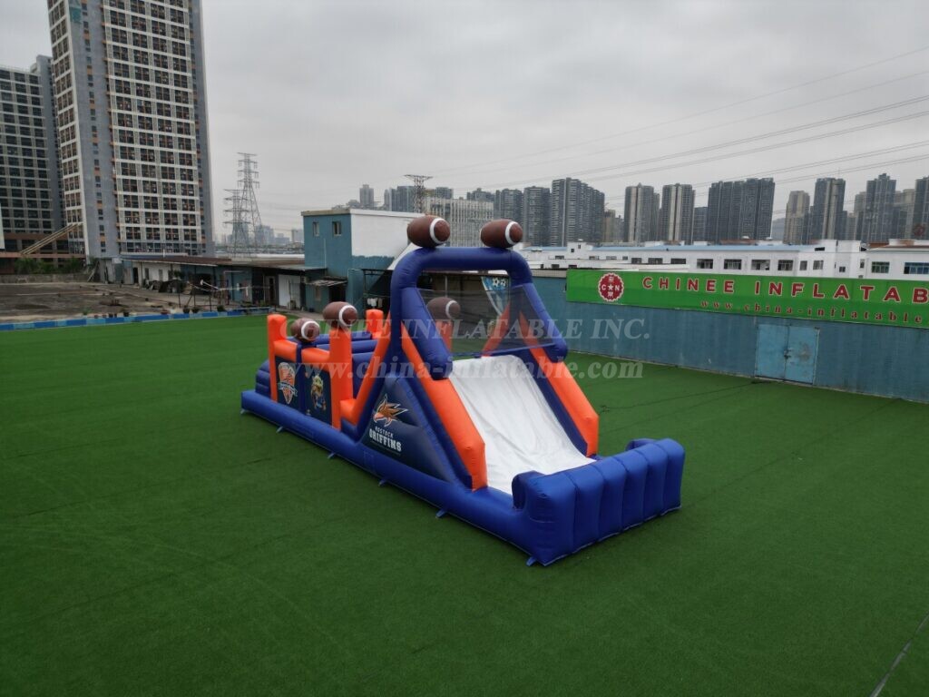 T7-404B Rugby themed inflatable obstacle course