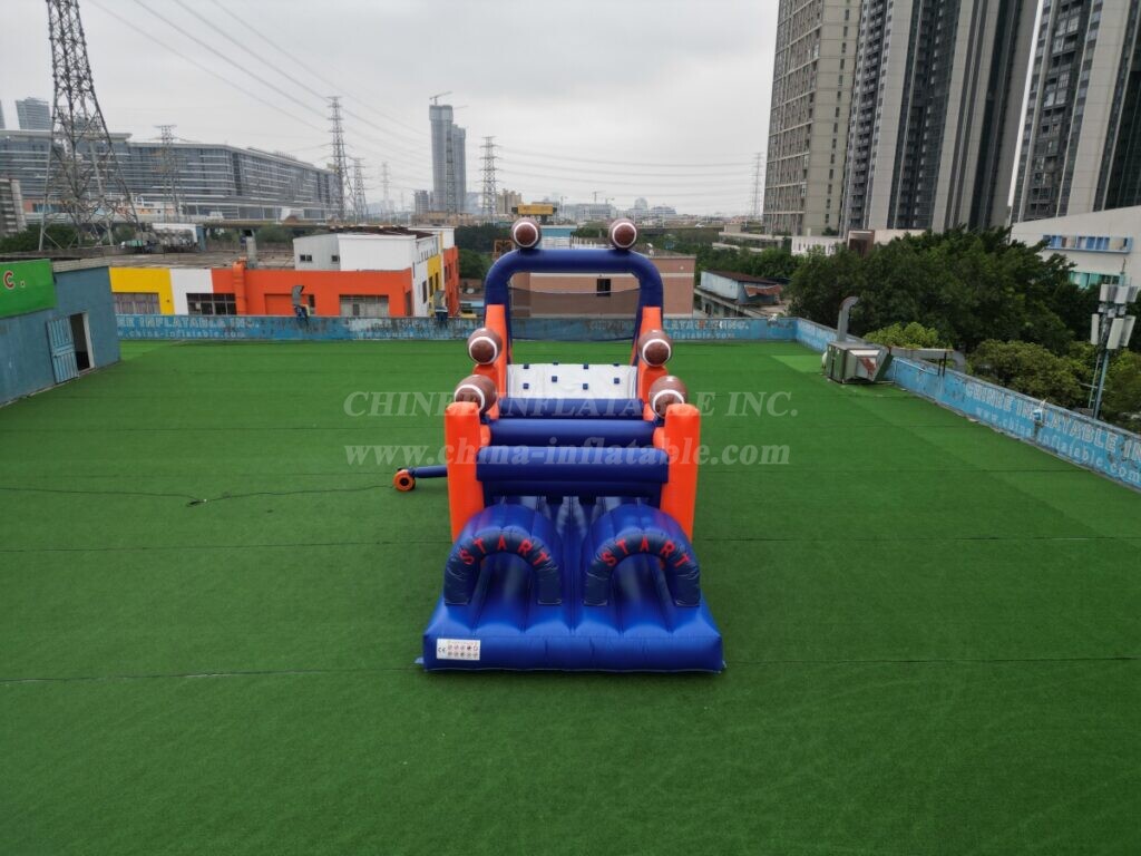T7-404B Rugby themed inflatable obstacle course