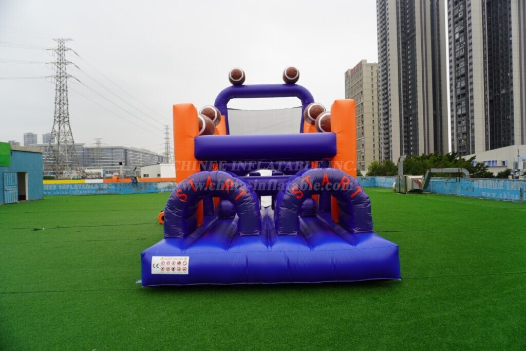 T7-404B Rugby themed inflatable obstacle course