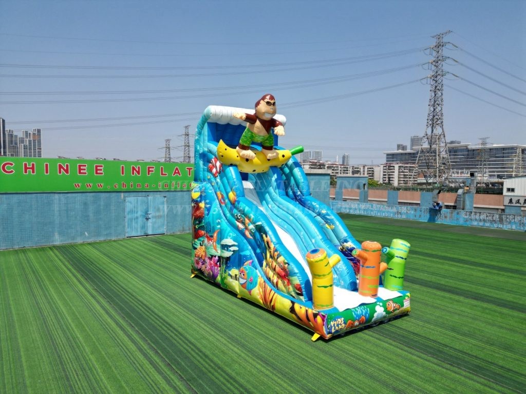 T8-4959 Surfing Monkey Madness Inflatable Slide