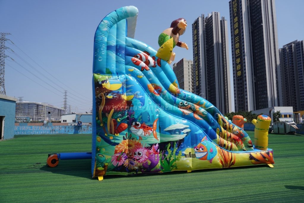 T8-4959 Surfing Monkey Madness Inflatable Slide