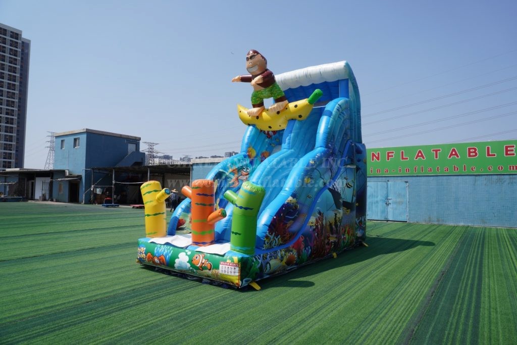 T8-4959 Surfing Monkey Madness Inflatable Slide
