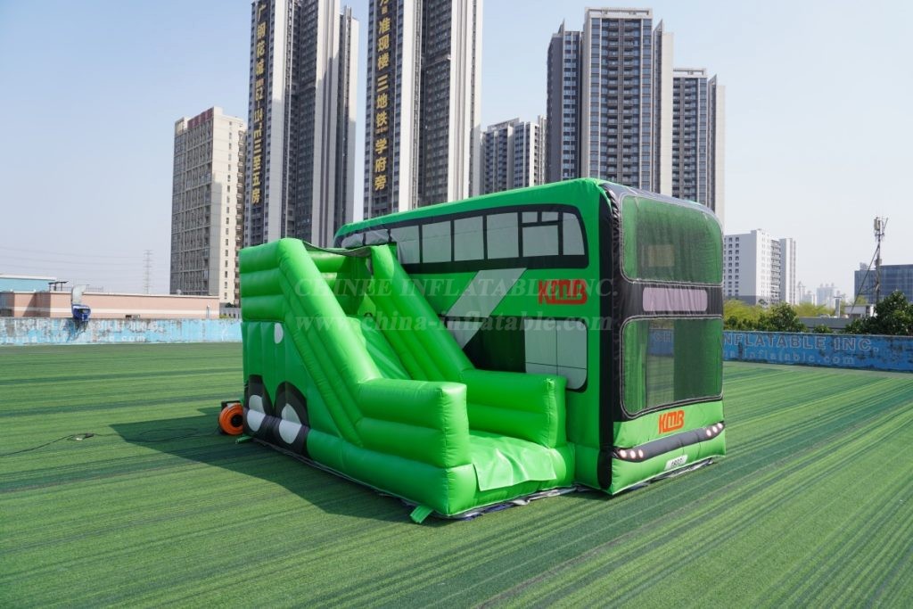 T2-3260 Bus Shape Inflatable Bounce House with Slide