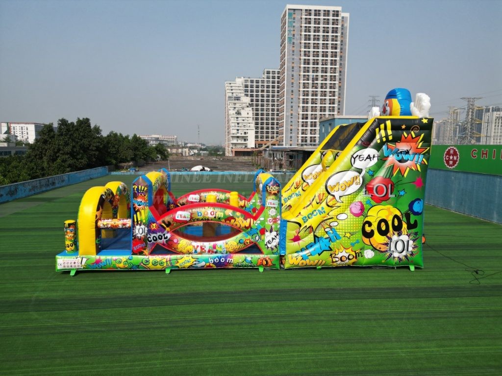 T7-1540B Clown Theme Inflatable Slide