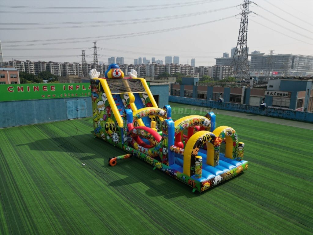 T7-1540B Clown Theme Inflatable Slide