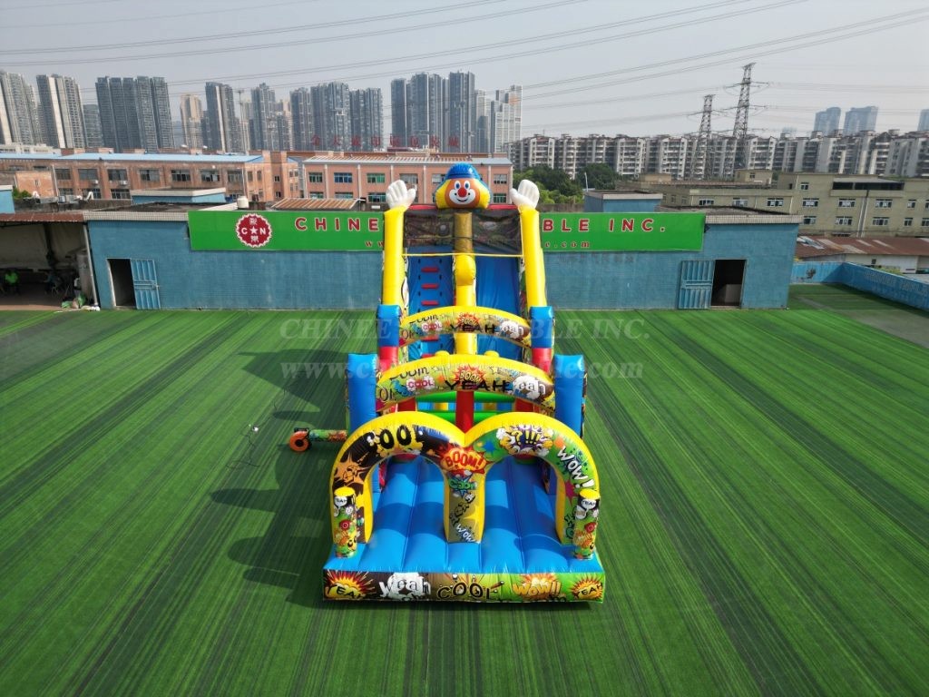 T7-1540B Clown Theme Inflatable Slide
