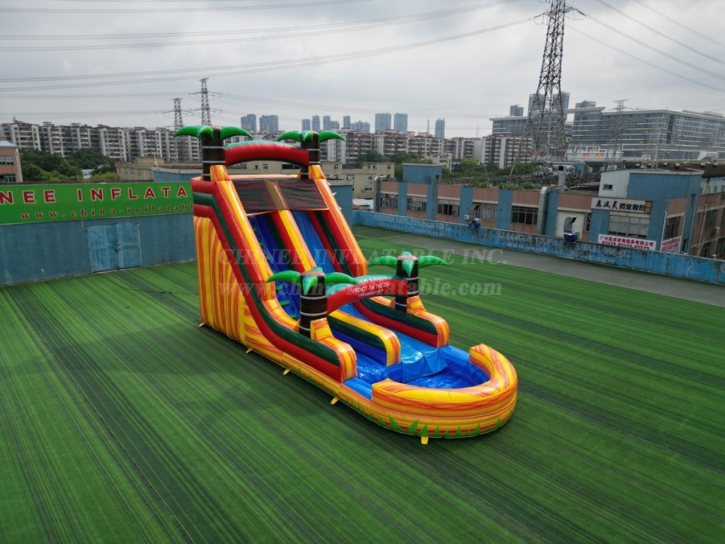 T8-5302 Tropical Inflatable Slide with Pool