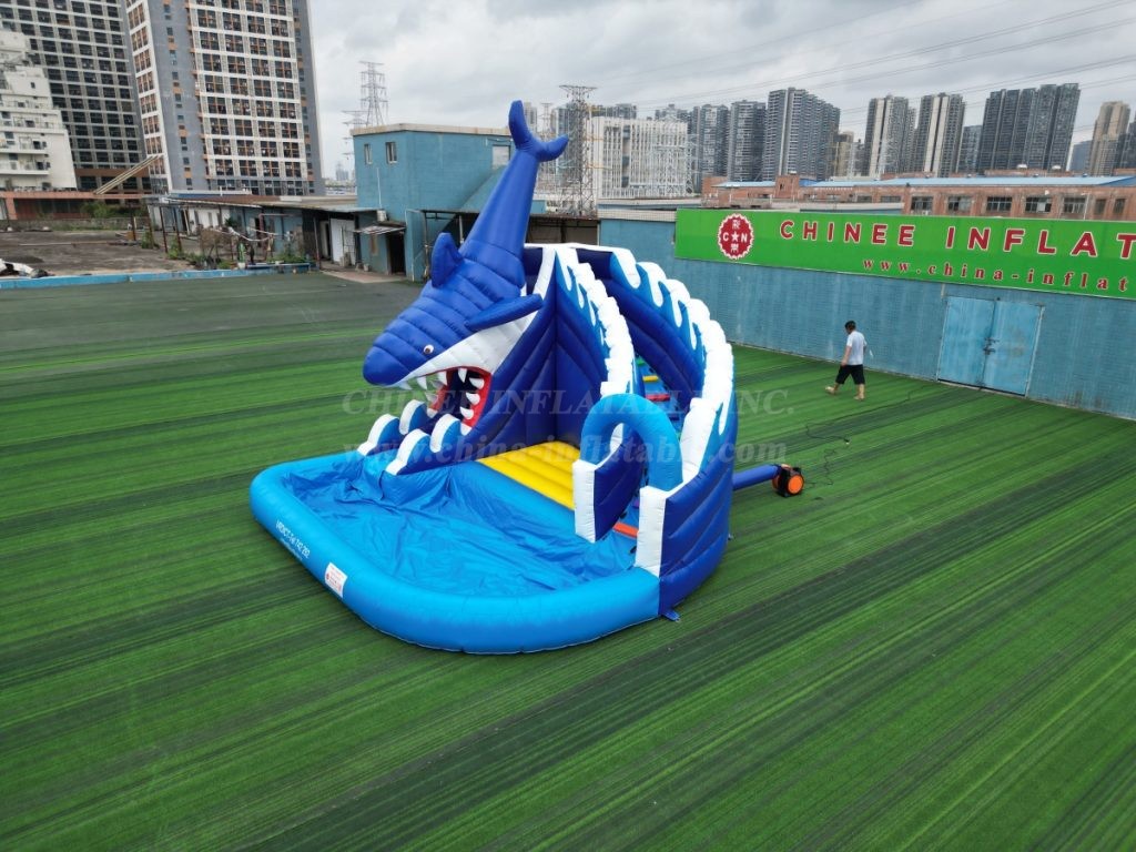 T8-5301 Shark Theme Inflatable Water Slide