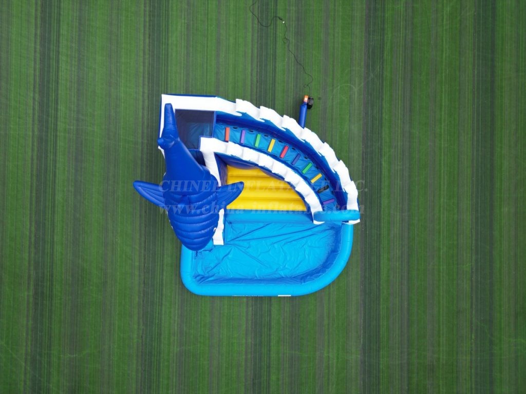 T8-5301 Shark Theme Inflatable Water Slide