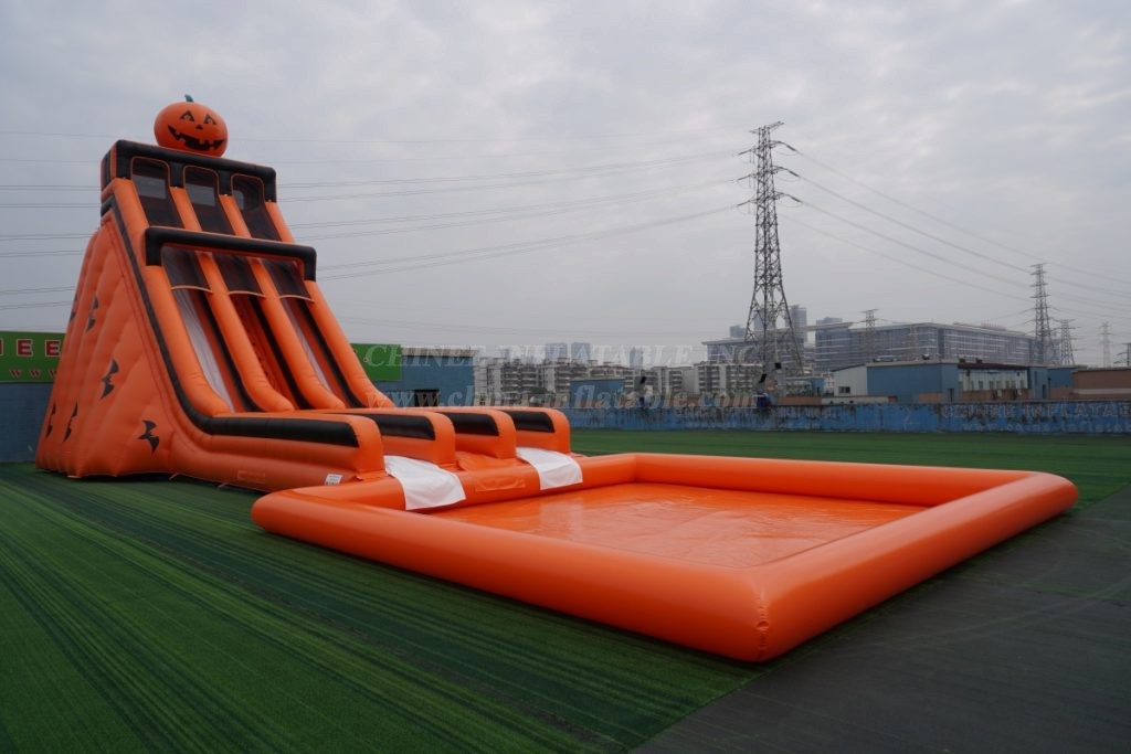 T8-4177B Halloween Pumpkin Slide & Pool