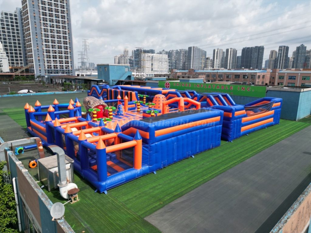 GF2-161 Giant Dinosaur Theme Inflatable Obstacle Course Park