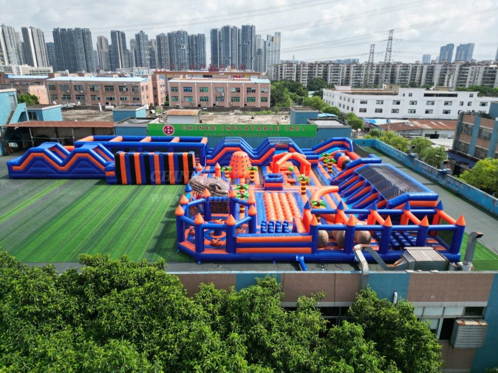 GF2-161 Giant Dinosaur Theme Inflatable Obstacle Course Park