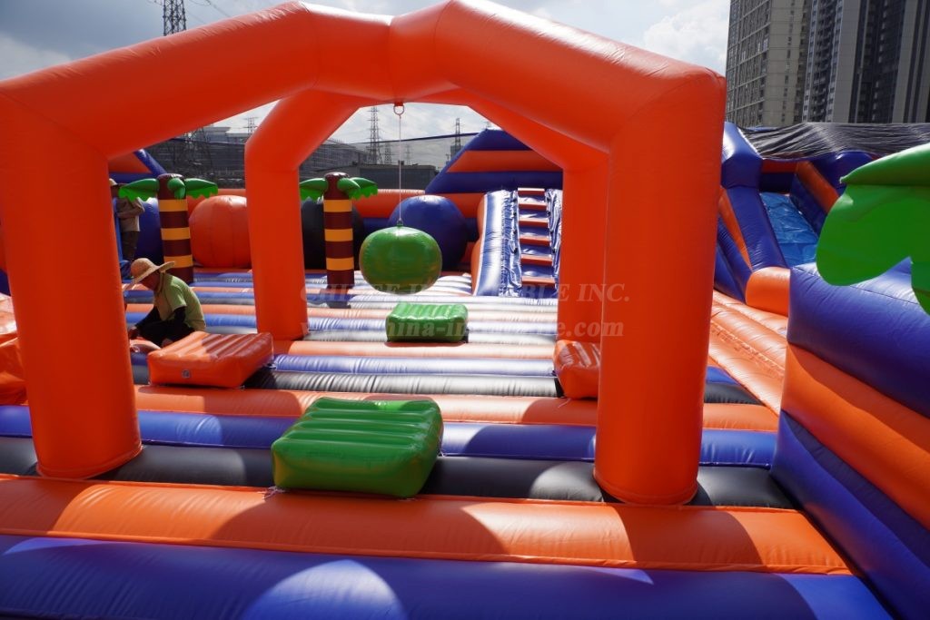 GF2-161 Giant Dinosaur Theme Inflatable Obstacle Course Park