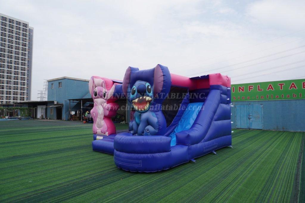 T2-8203B Stitch Theme Bounce Castle with Slide & Pool
