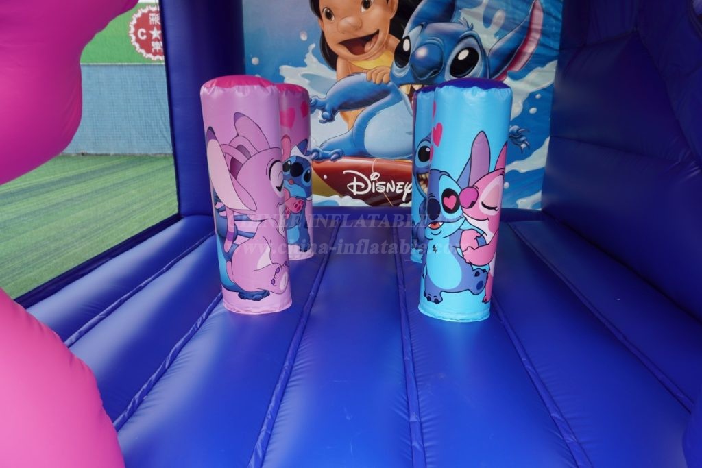 T2-8203B Stitch Theme Bounce Castle with Slide & Pool