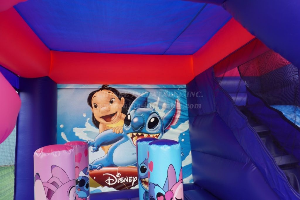 T2-8203B Stitch Theme Bounce Castle with Slide & Pool