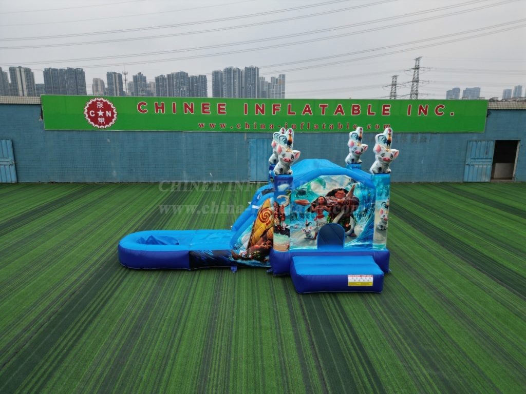 T2-4268G Moana Inflatable Bounce House with Slide & Pool