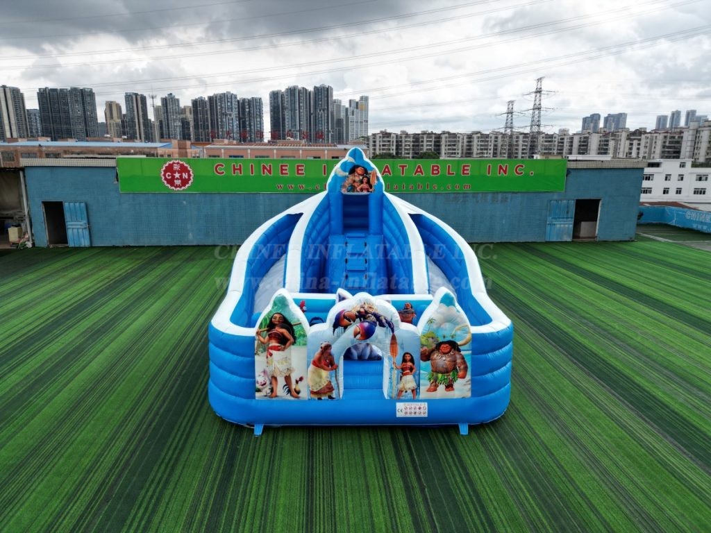 T8-4260B Moana Themed Dual Lane Inflatable Slide