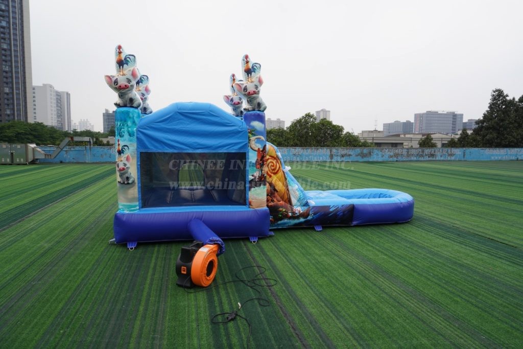 T2-4268G Moana Inflatable Bounce House with Slide & Pool