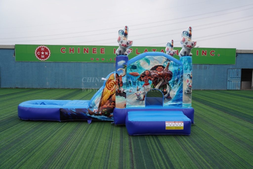 T2-4268G Moana Inflatable Bounce House with Slide & Pool