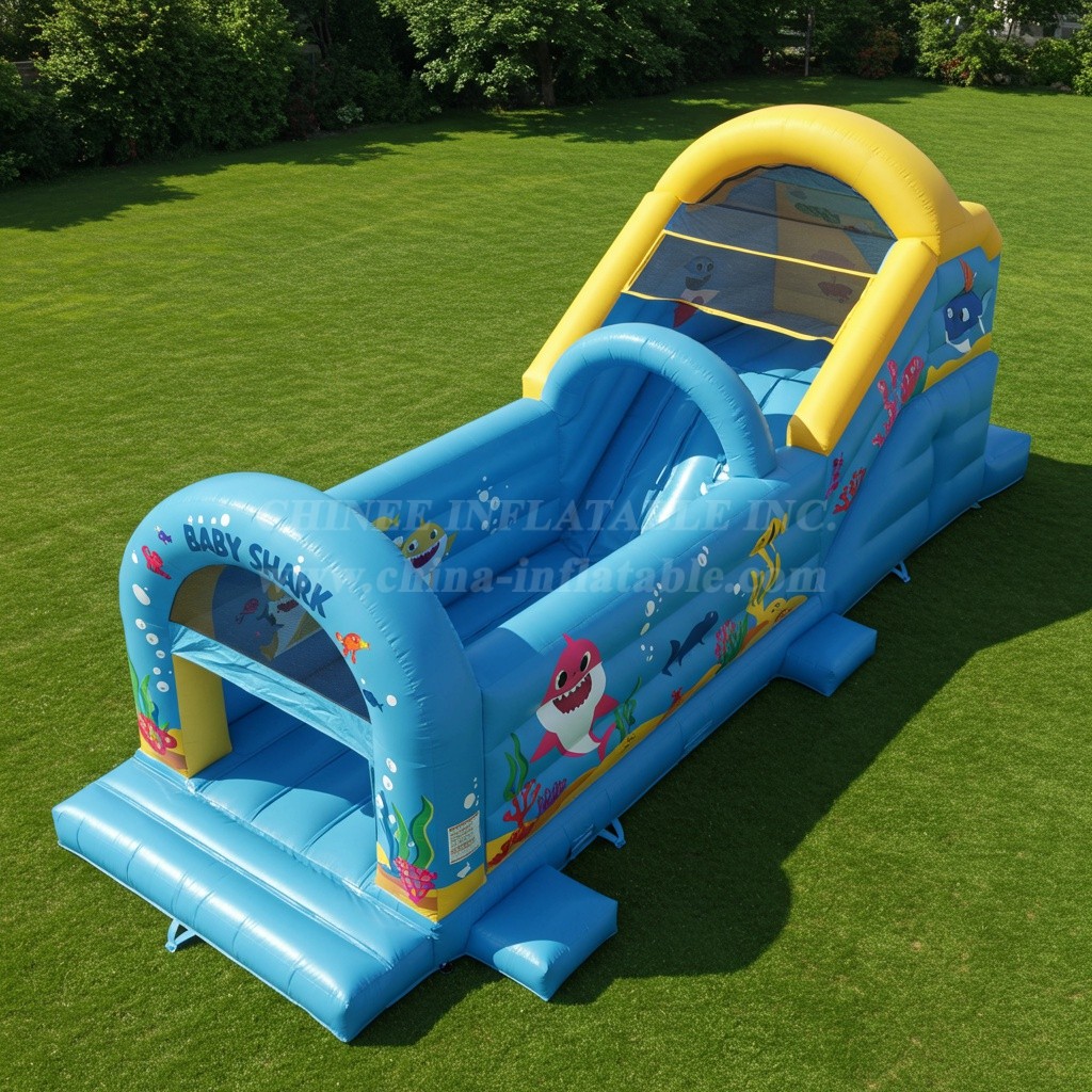 T8-8001 Baby Shark Inflatable Dry Slide