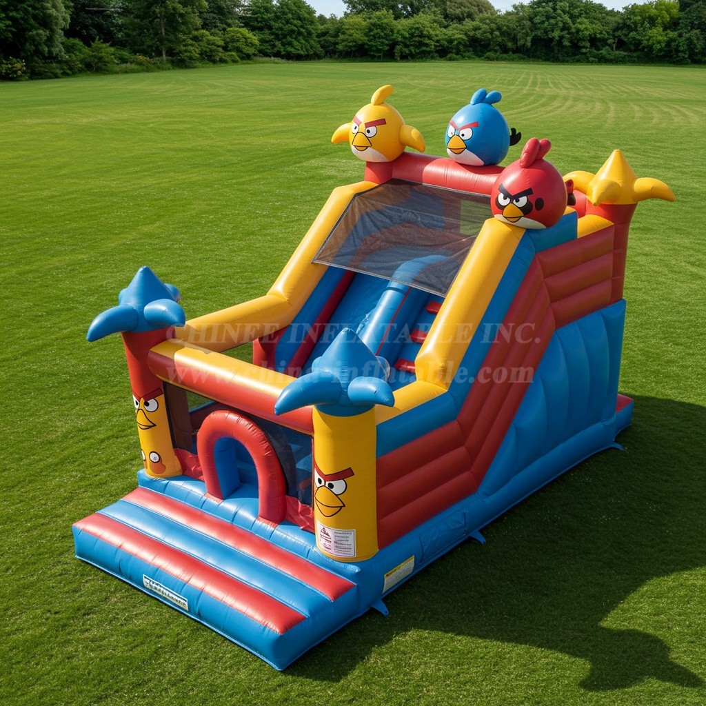 T8-8017 angry birds Inflatable Dry Slide