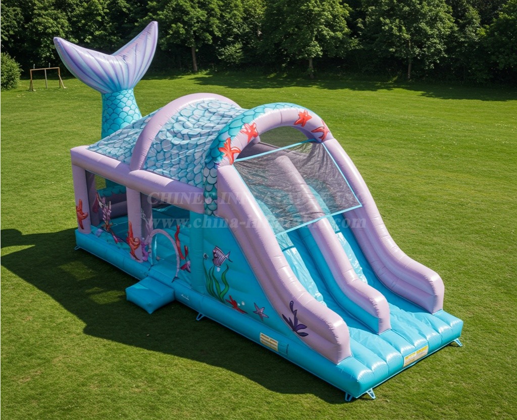 T8-8033 Mermaid Inflatable Dry Slide