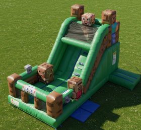 T8-8035 minecraft Inflatable Water Slide