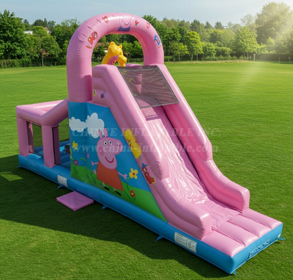T8-8047 Peppa Pig Inflatable Dry Slide